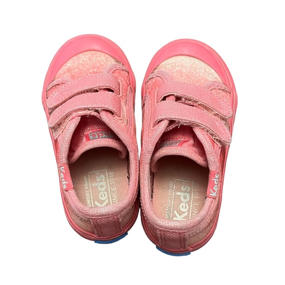 Keds Glittery Hook & Loop Sneaker, Toddler/Little Kid, Pink, Sz 6.5M - Picture 5 of 12